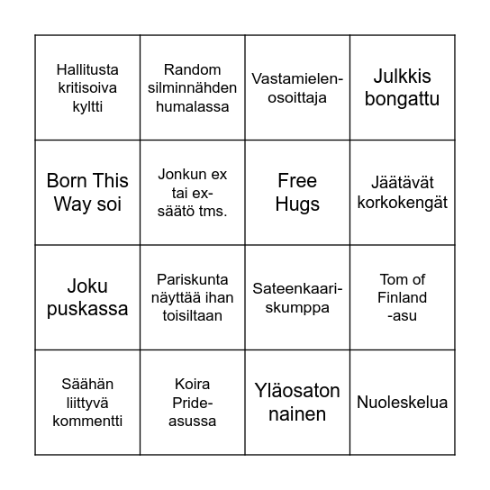 Pridebingo 2024 Bingo Card