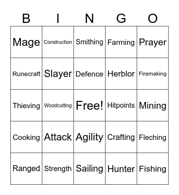 Skill of the Week Bingo Card