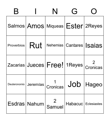 Antiguo testamento Bingo Card