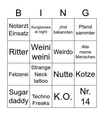 Altstadt Fest Bingo Card