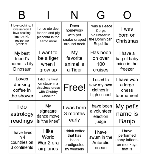 Caz Northwest 2024 Camp Bingo! Bingo Card