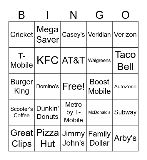 Logos Bingo Card