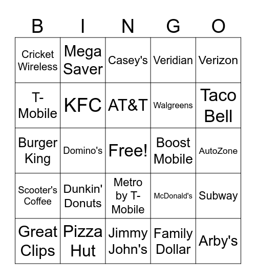 Logos Bingo Card