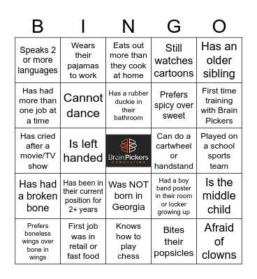 Human Bingo Card