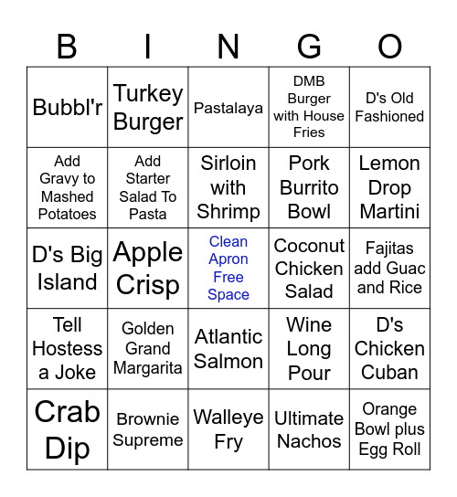 D.M.Bingo Card