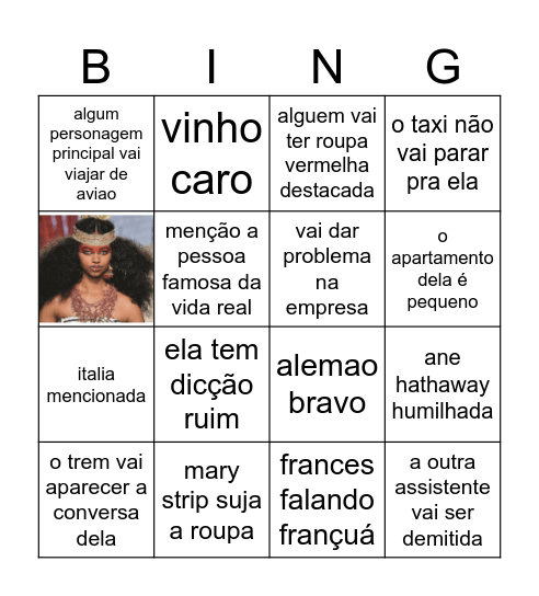 Bingo do diabo veste prada Bingo Card