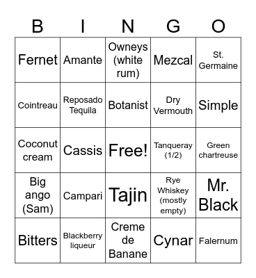 Booze Bingo x Twooze Bingo Card