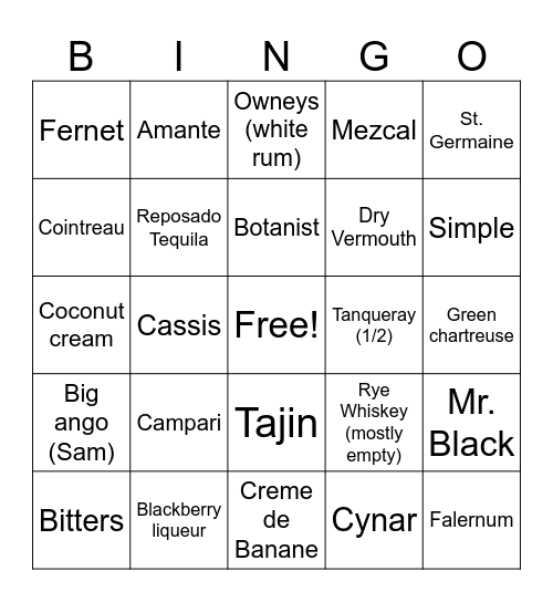 Booze Bingo x Twooze Bingo Card