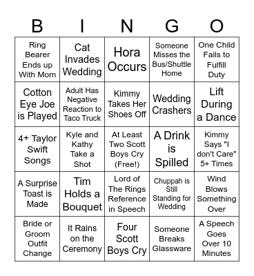 #Jimmy July 29, 2024 Bingo Card