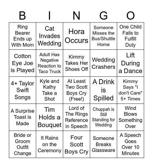 #Jimmy July 29, 2024 Bingo Card