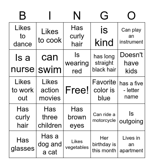 Find someone who... Bingo Card