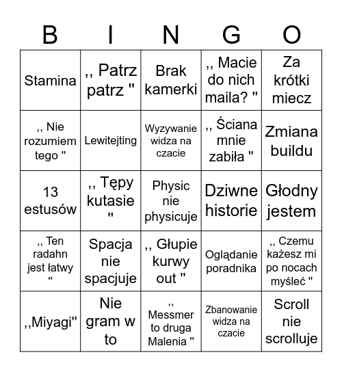 BINGO MAMOŃSKIE Bingo Card