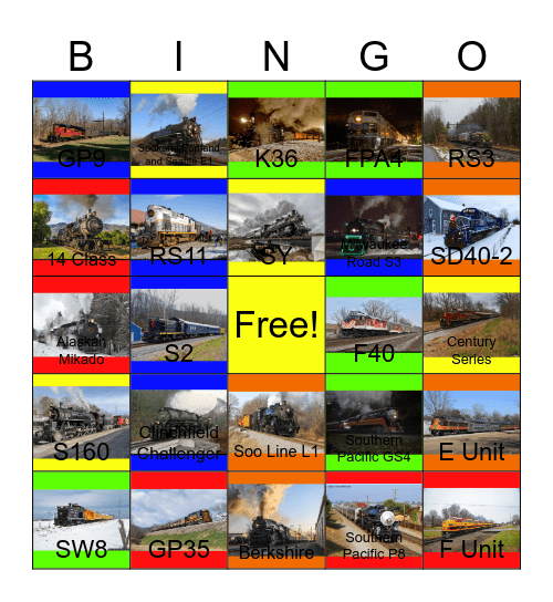 Railways in a Christmas Wonderland Bingo Card