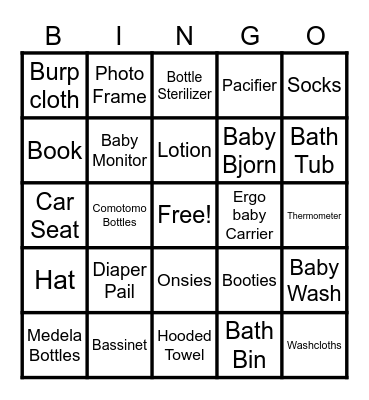 Ewald Baby Bingo Card