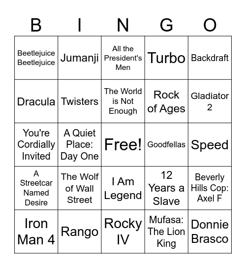 Movies_06292024 Bingo Card