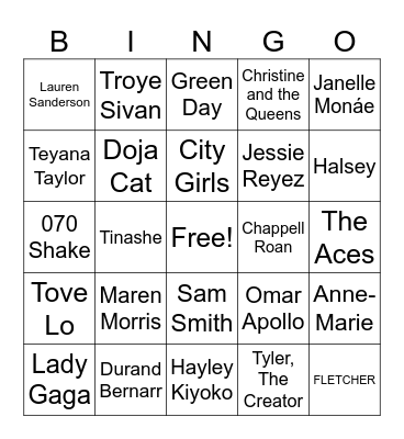 Pride Bingo Card