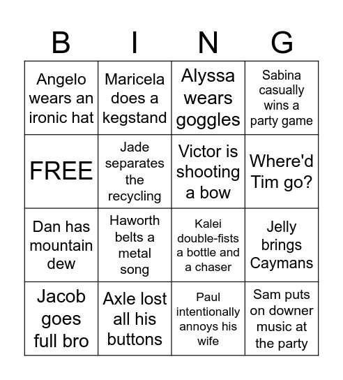 Bingo Baby Bingo Card