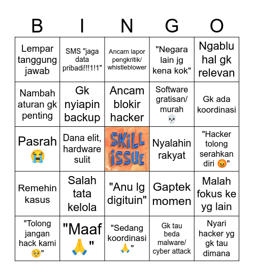 Indo data leaks bingo Card