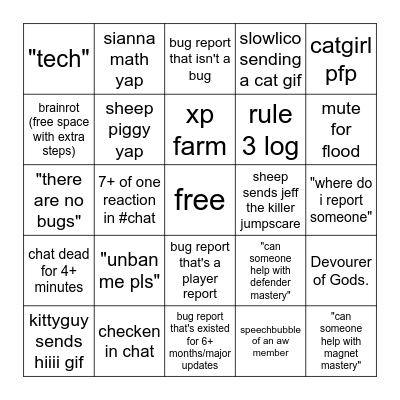 ability wars Bingo Card