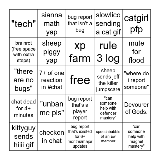 ability wars Bingo Card