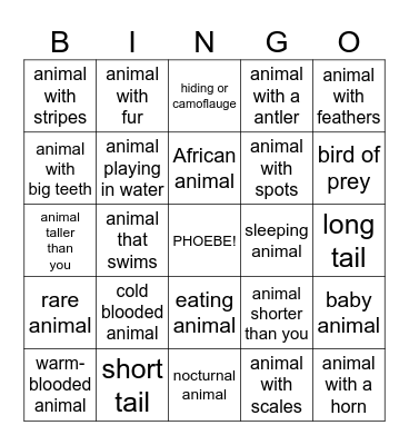 Jr. Ranger Bingo Card