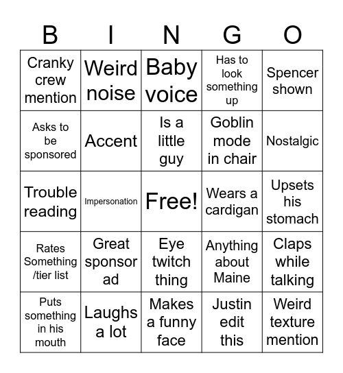 Crankgameplays videos Bingo Card