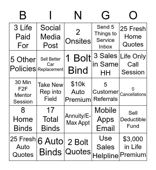Bill Barker Bingo Card