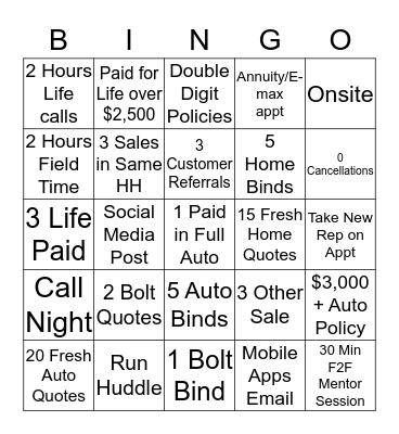 John McCombs Bingo Card