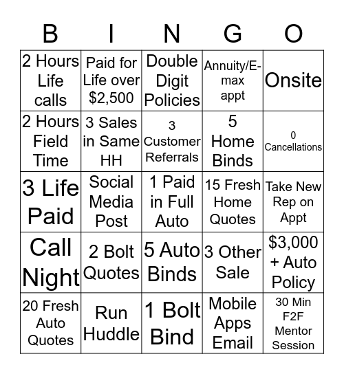 John McCombs Bingo Card