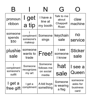 Pride Bingo Card