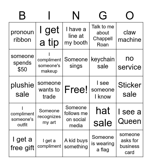 Pride Bingo Card