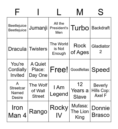Movies_06292024 Bingo Card
