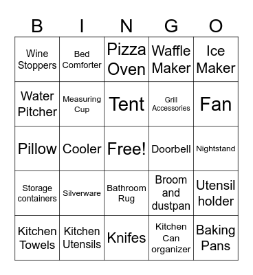 Bridal Bingo Card