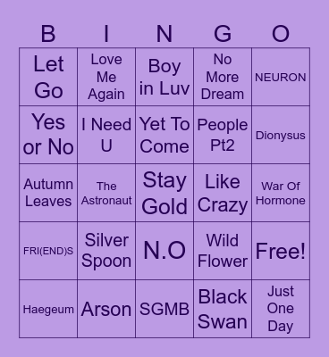Eris @4everV_areyoung Bingo Card