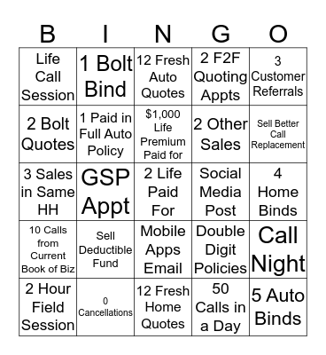 David Kim Bingo Card