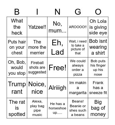 Family Bingo Card