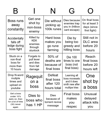 Cenci 100h DLC run Bingo Card