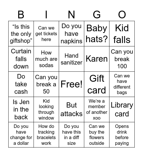 Work Bingo Card