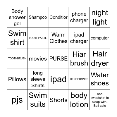Packing for dale hollow lake 2022 Bingo Card