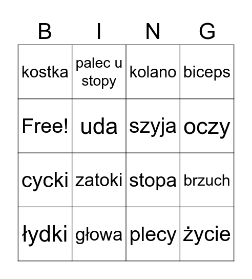 Co boli dziś Masie? Bingo Card