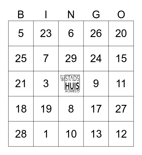 Bingo Het Stads-Huis 13-07-2024 Bingo Card