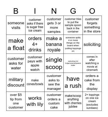 6/29/2024 morning shift Bingo Card