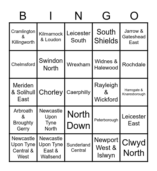 Bingo card