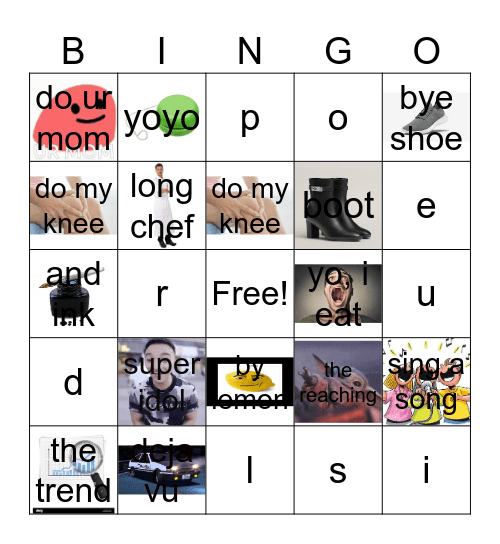 super idol but english :) Bingo Card