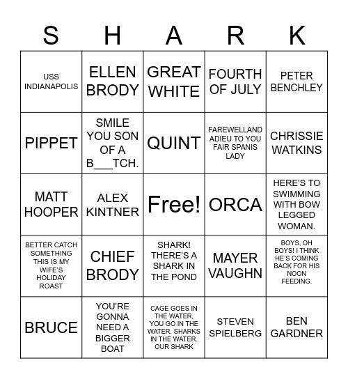 JAWS Bingo Card