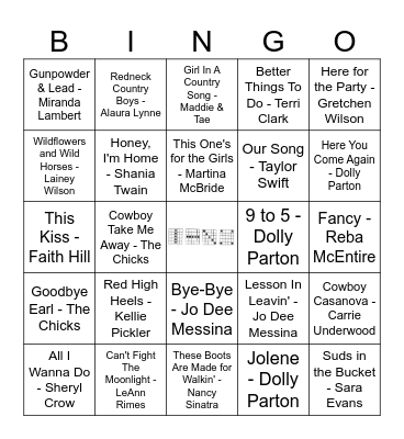 Women of Country Bingo Card