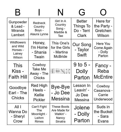 Women of Country Bingo Card