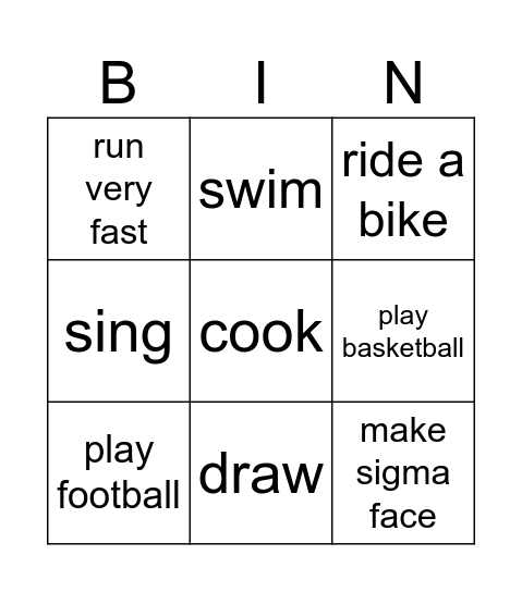 Can you Bingo Card