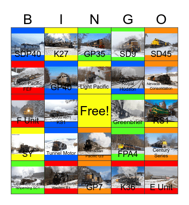 Railways in a Snowy Surprise Bingo Card