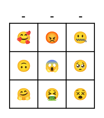 Emoji Bingo Card